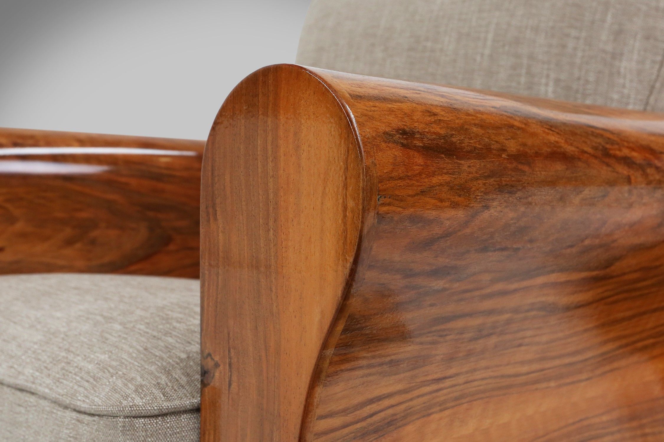 Set of 2 Art Deco Armchairs in Walnut Veneer, France 1930sthumbnail